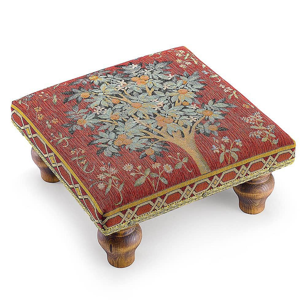 Medieval Orange Tree Tapestry Footstool