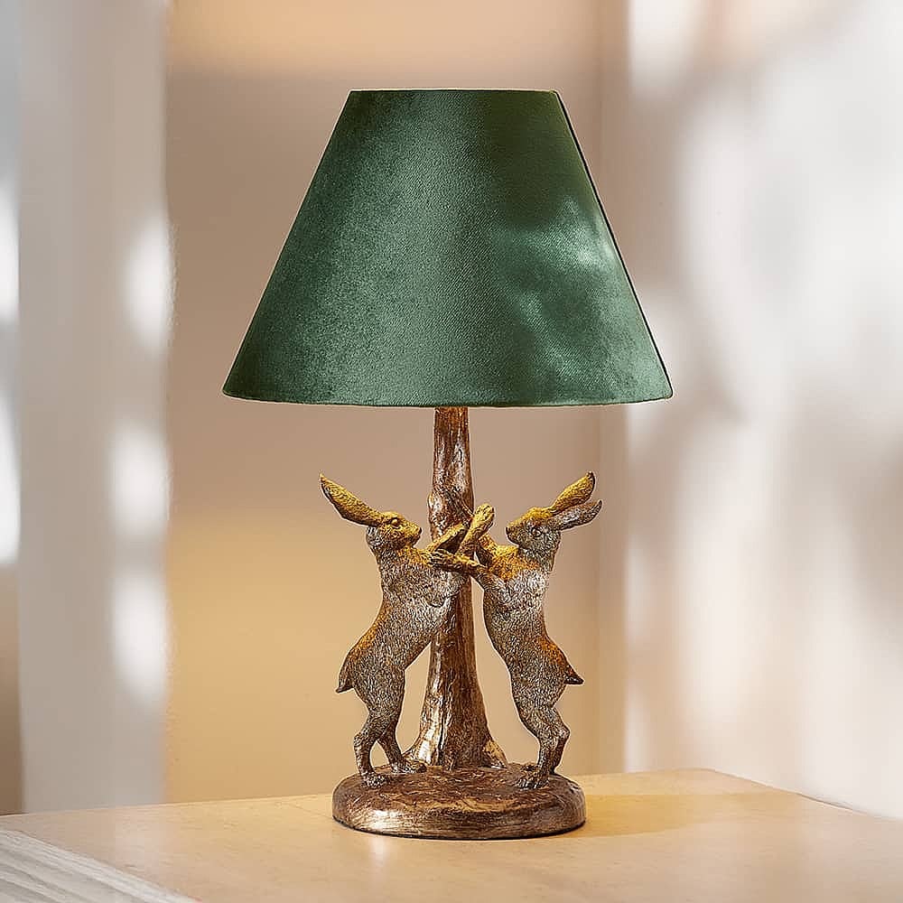 Boxing Hares Lamp