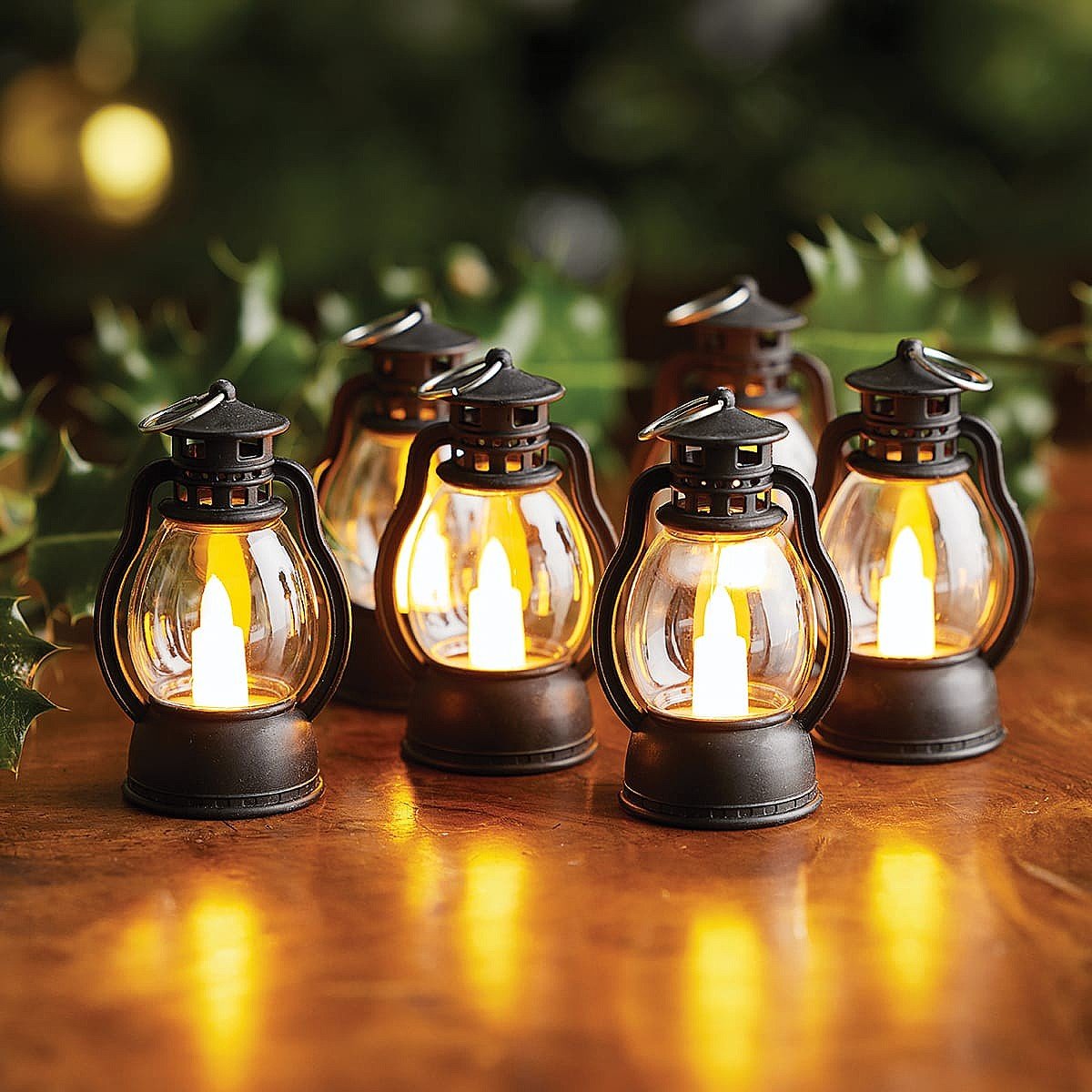 6 Victorian Mini LED Lanterns