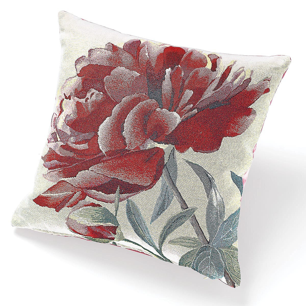 Red Peony Tapestry Cushion