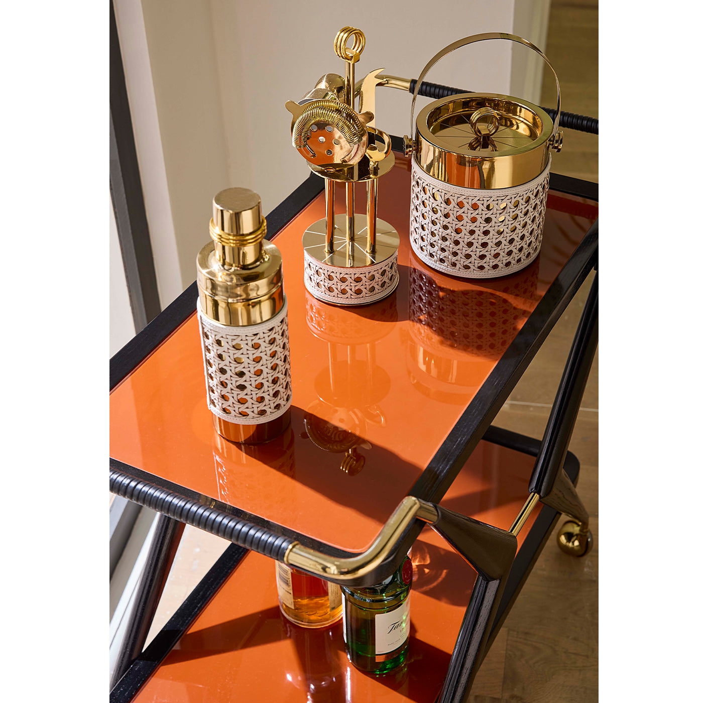 Basketweave Barware Set