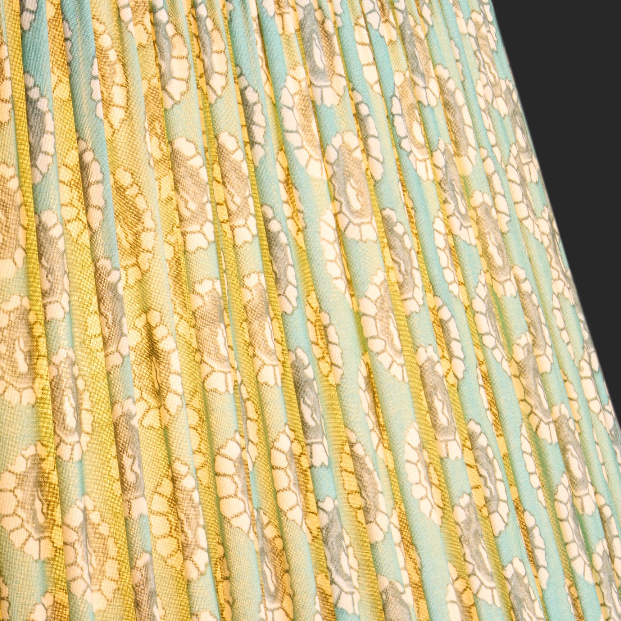 45cm straight empire shade in aqua block printed Dotty gathered cotton by GP & J Baker