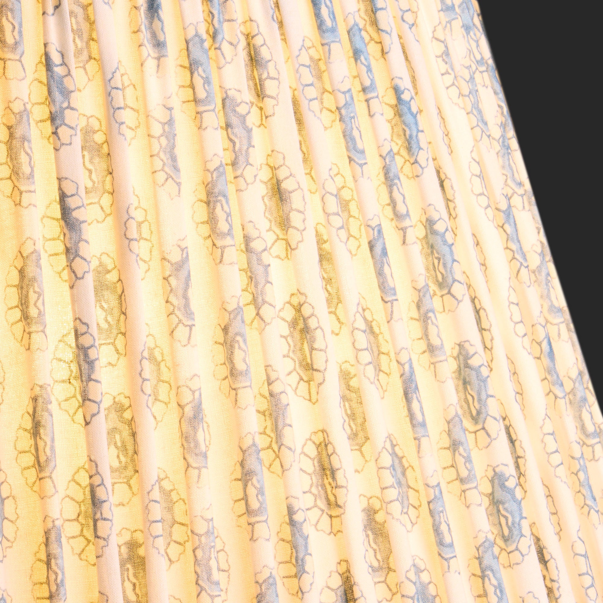 50cm straight empire shade with adjustable gimbal in blue and white block printed Dotty gathered cotton by GP & J Baker