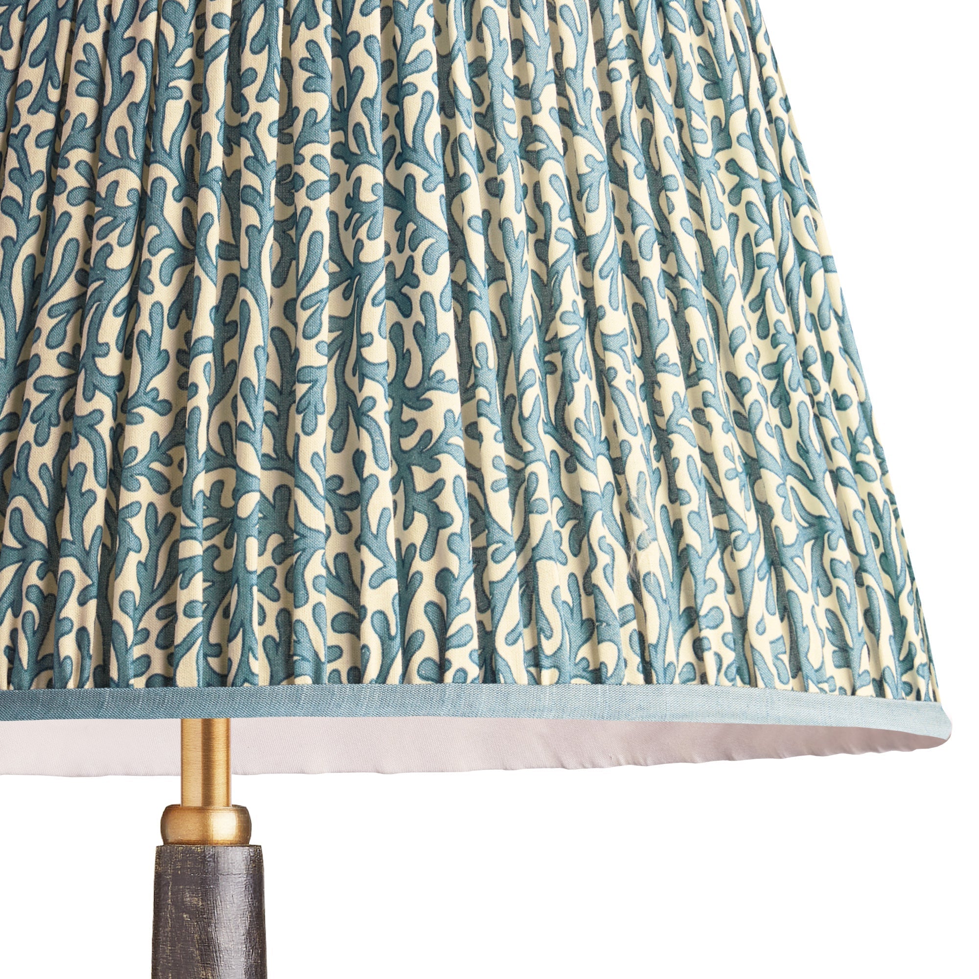 50cm straight empire shade with adjustable gimbal in denim Tuffley gathered cotton by GP & J Baker
