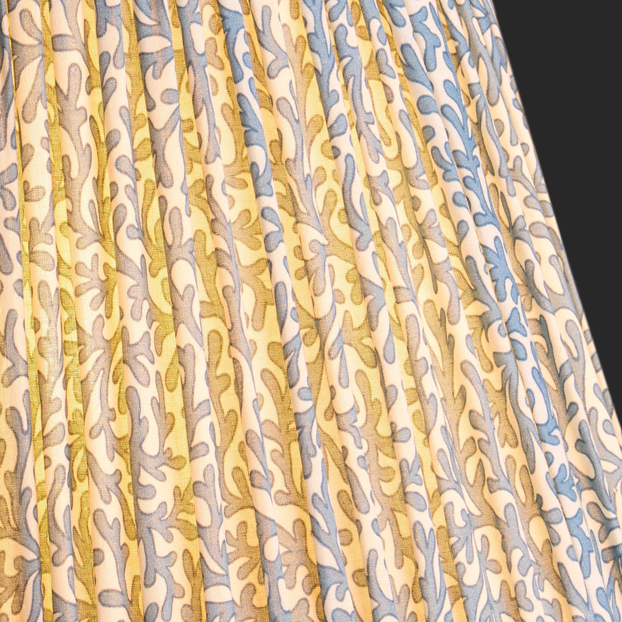 50cm straight empire shade with adjustable gimbal in denim Tuffley gathered cotton by GP & J Baker