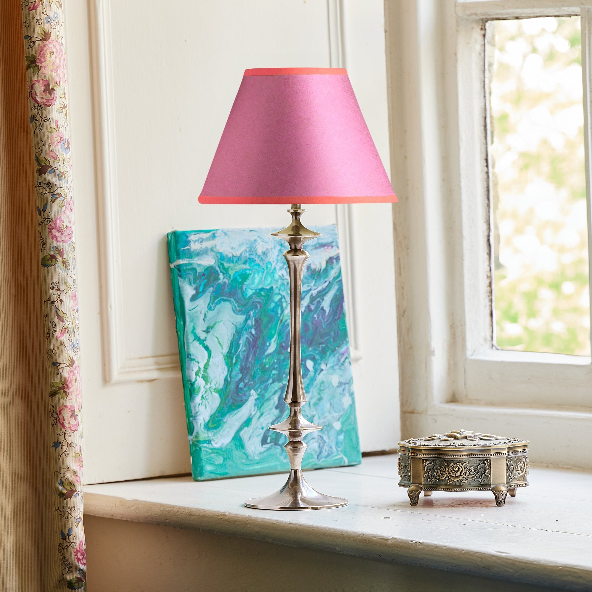 40cm straight empire shade in Hibiscus hand made parchment