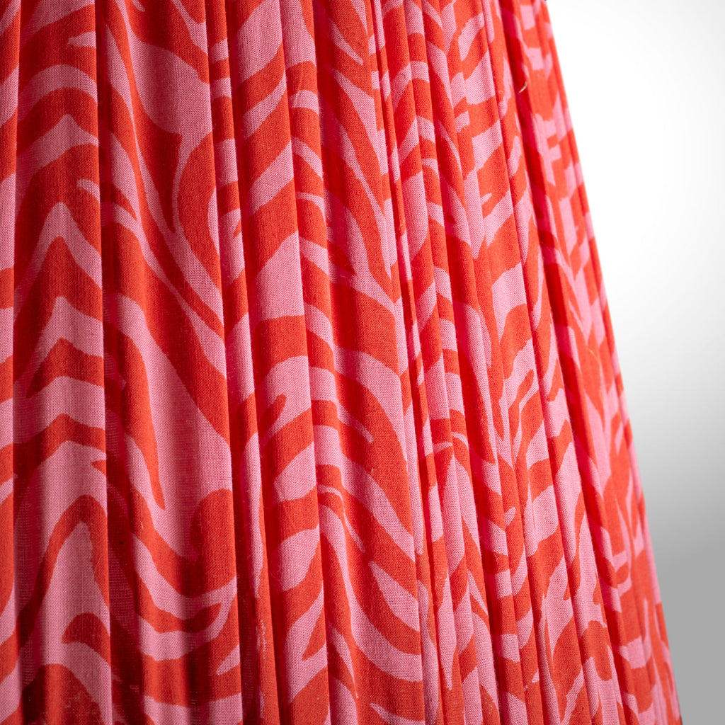 50cm straight empire shade with carrier in Angel Sher with Dark Red Tape