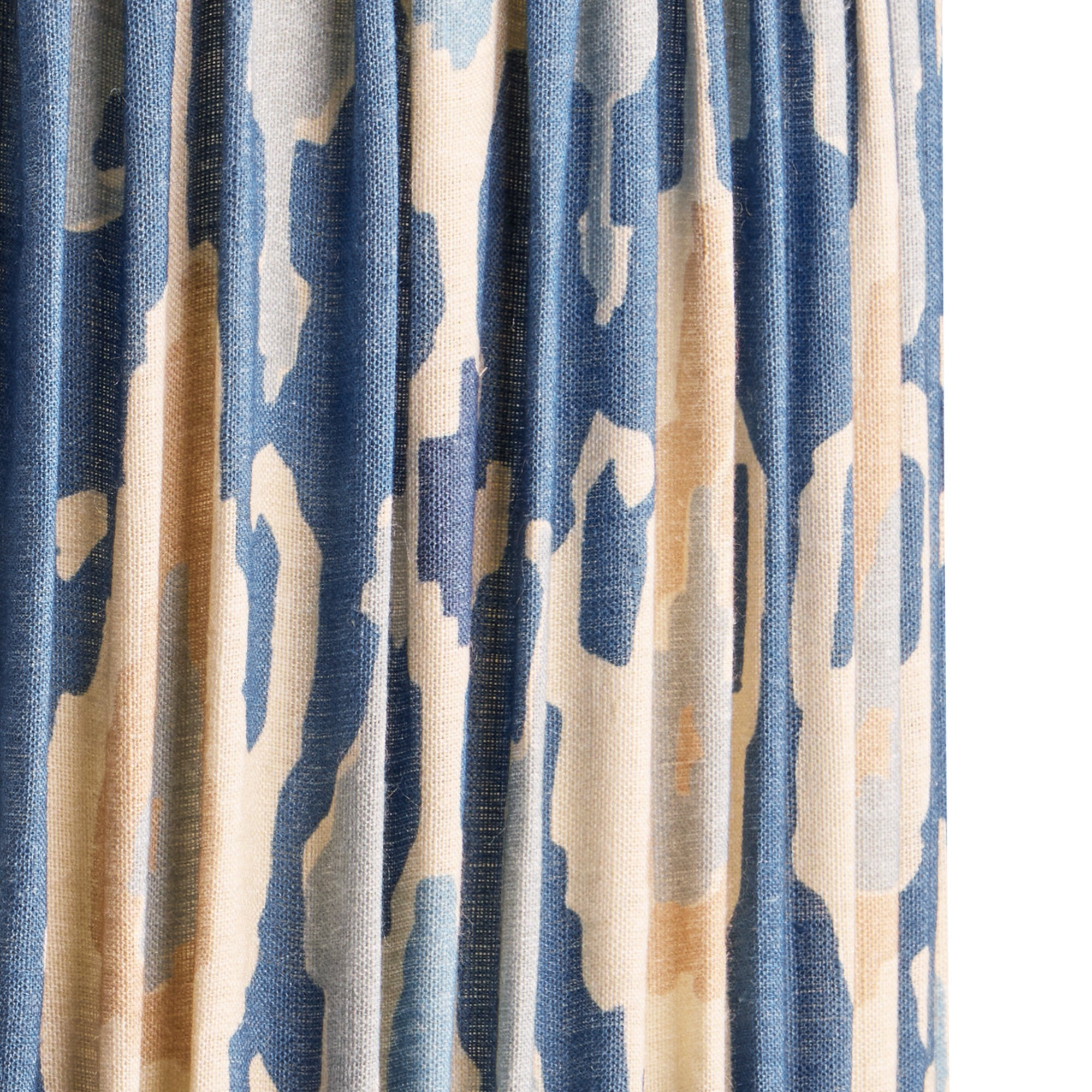 50cm tapered drum shade with adjustable gimbal in denim Bokhara gathered linen by GP & J Baker