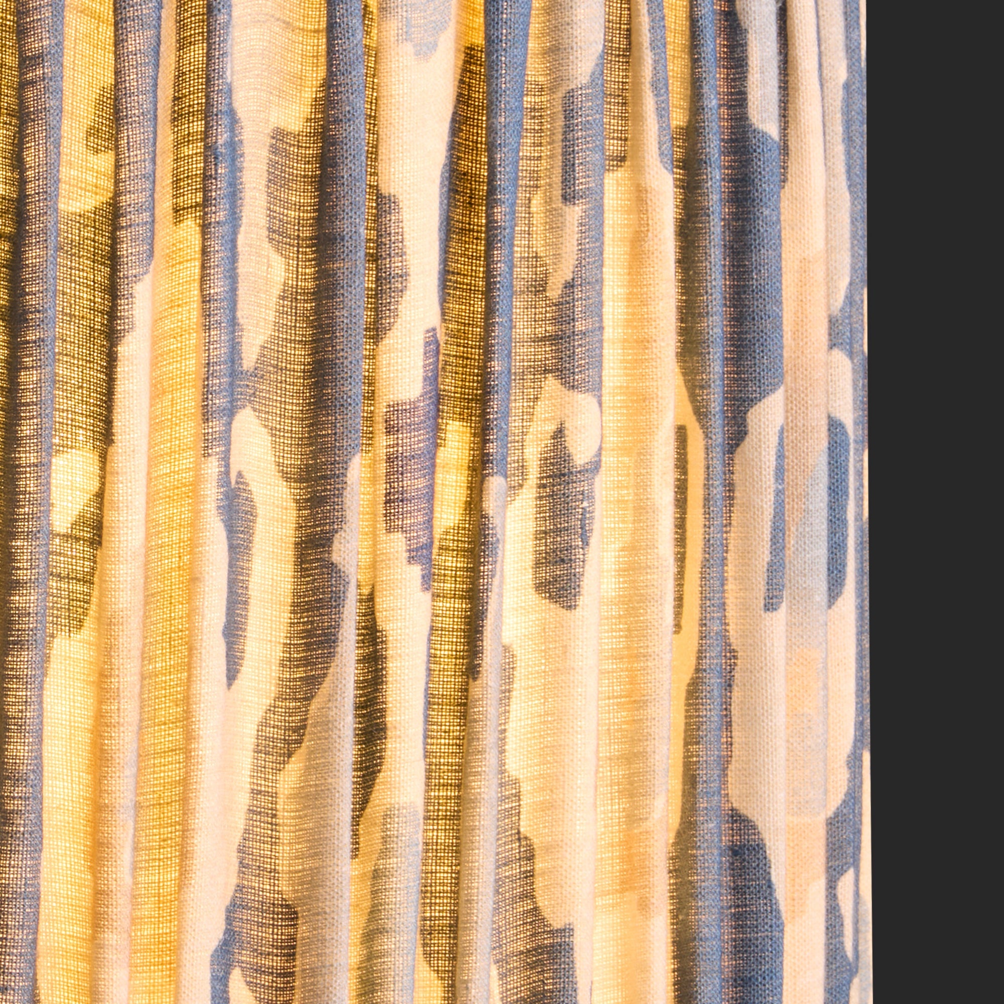 50cm tapered drum shade with adjustable gimbal in denim Bokhara gathered linen by GP & J Baker