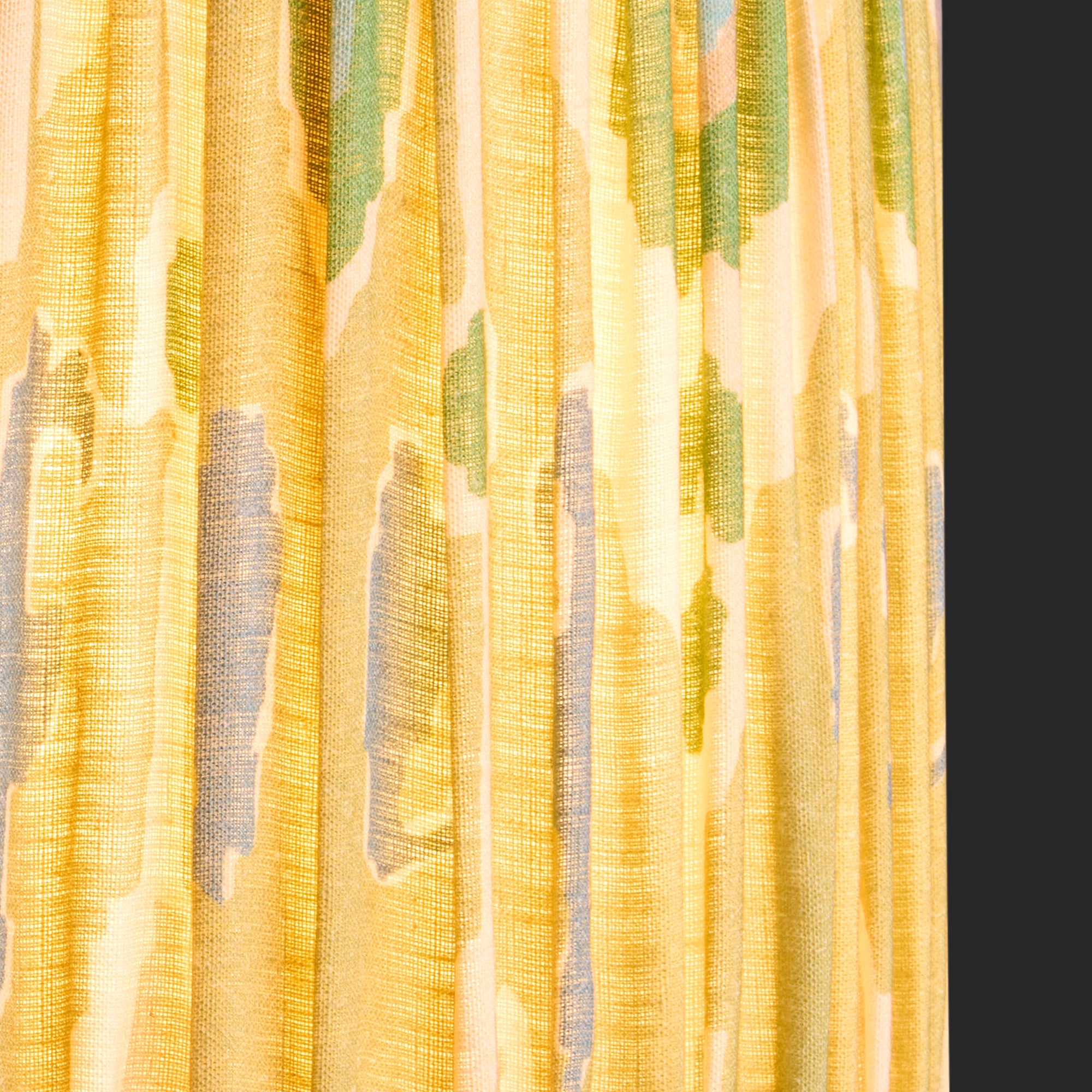 50cm tapered drum shade with adjustable gimbal in green blue Bokhara gathered linen by GP & J Baker