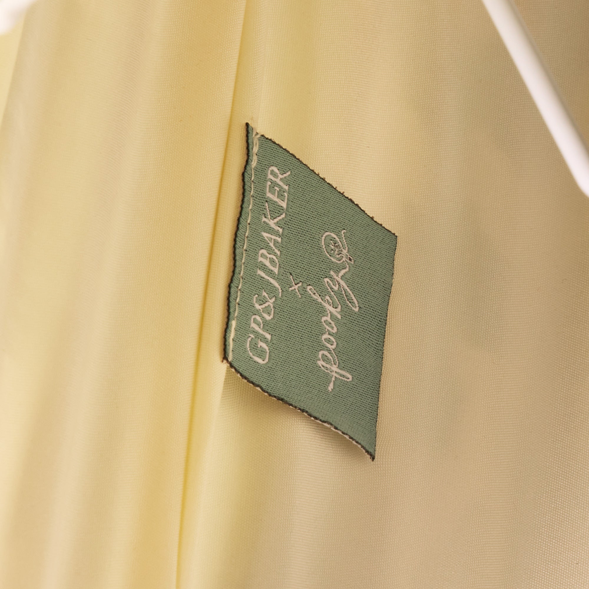 50cm tapered drum shade with adjustable gimbal in green blue Bokhara gathered linen by GP & J Baker