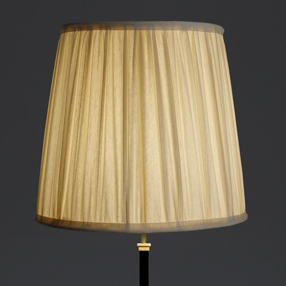 40cm tall tapered gathered lampshade in stone taj silk
