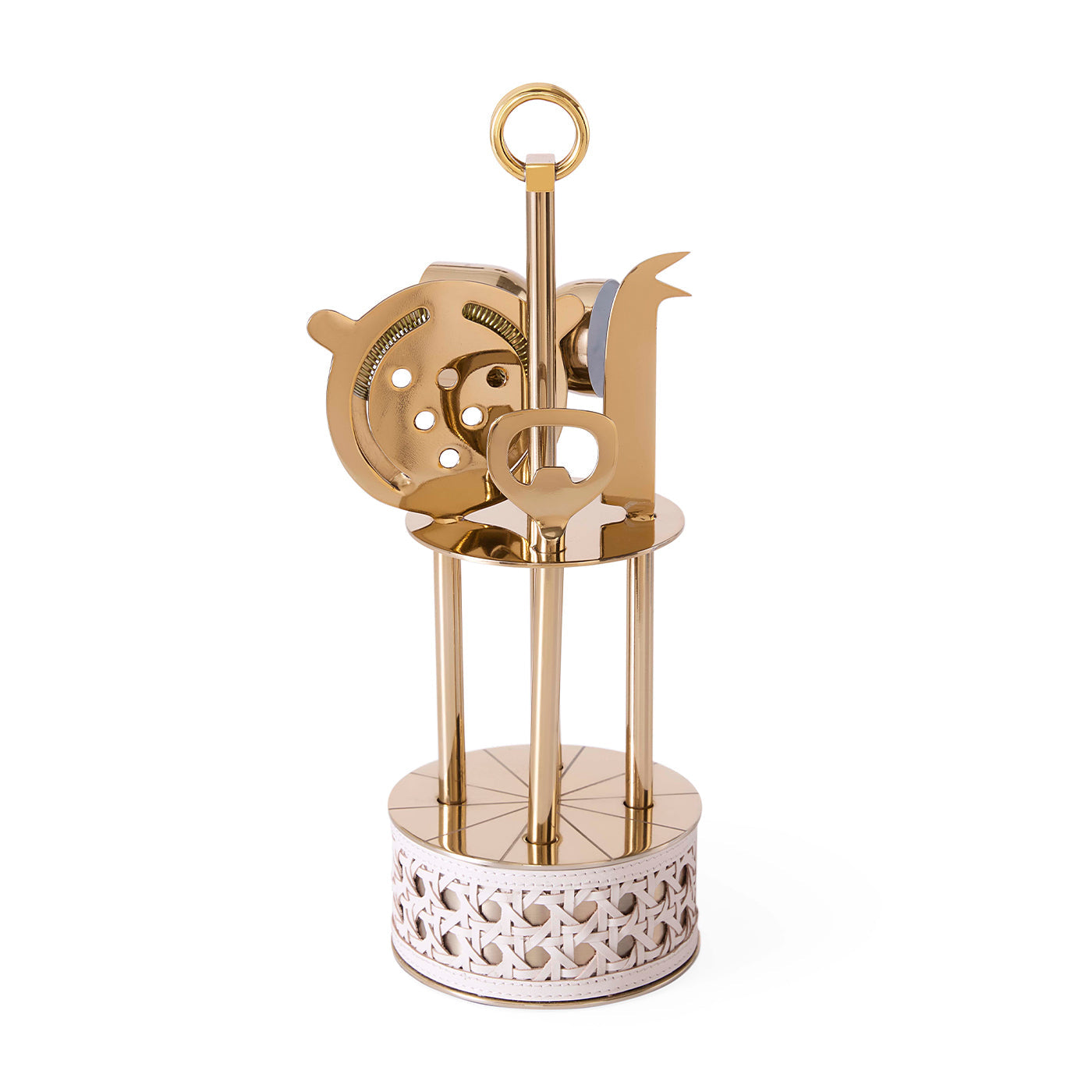 Basketweave Barware Set