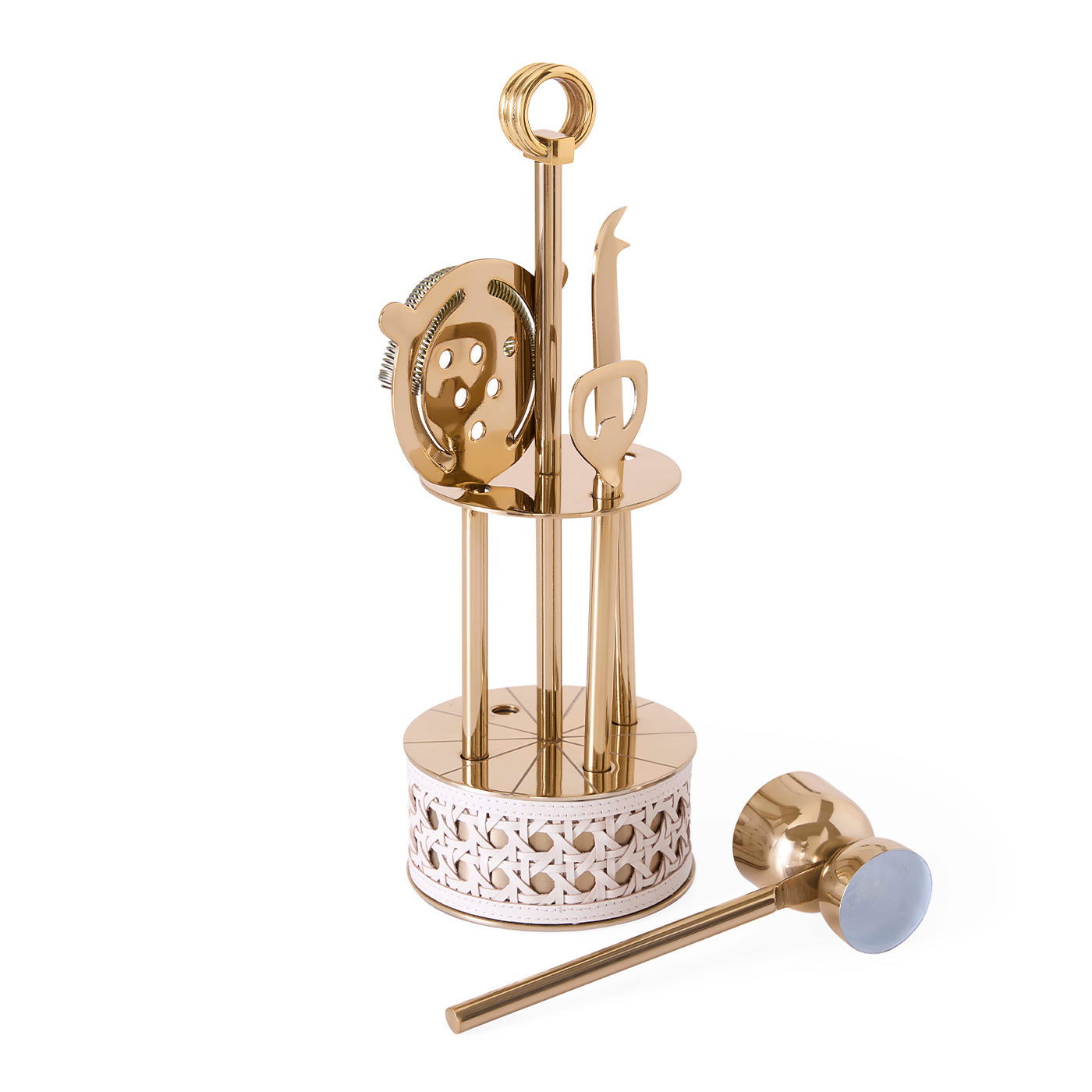 Basketweave Barware Set